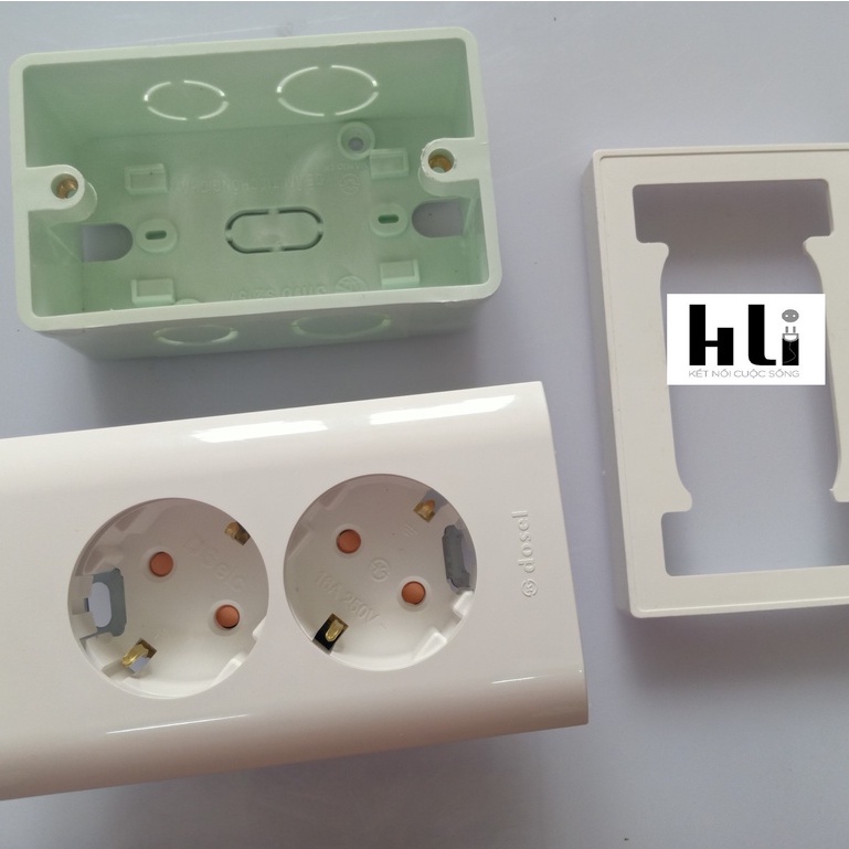 Ô cắm điện âm tường hàn quốc lắp trên đế sino