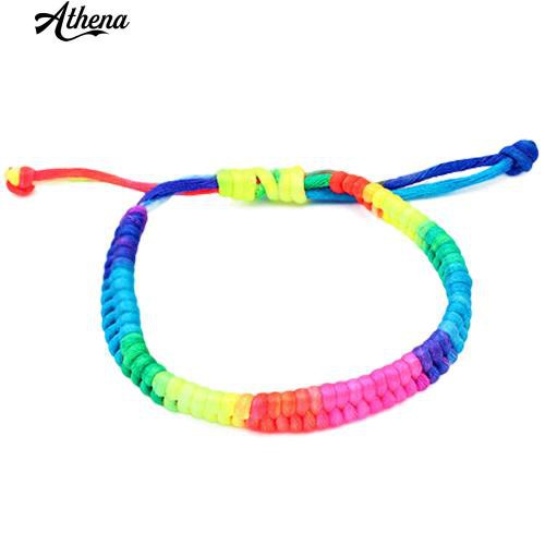 Vòng Tay Dây Bện Màu Cầu Vồng Thời Trang Cho Nữ
