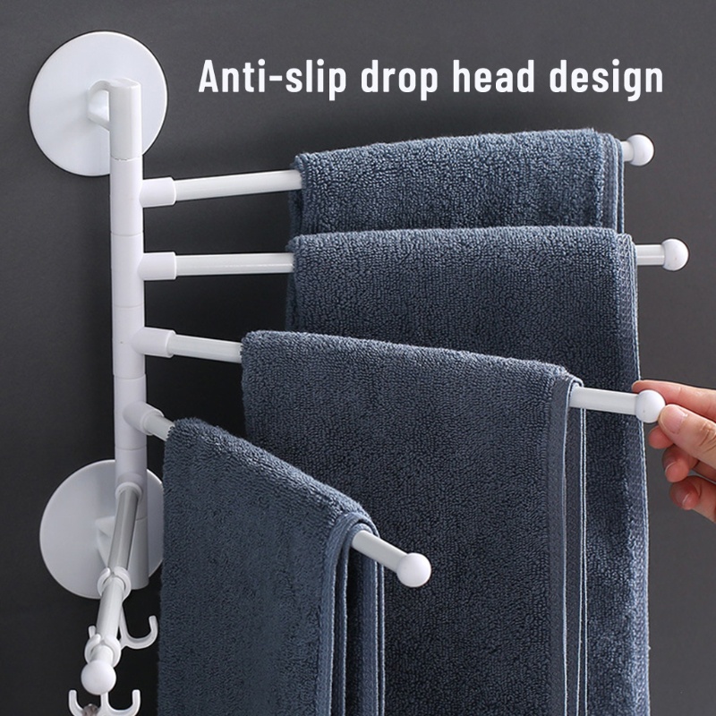 Giá Treo Khăn Gắn Tường Xoay 180 Độ Tiện Dụng° Ống Xoay Tiết Kiệm Không Gian Cho Phòng Tắm