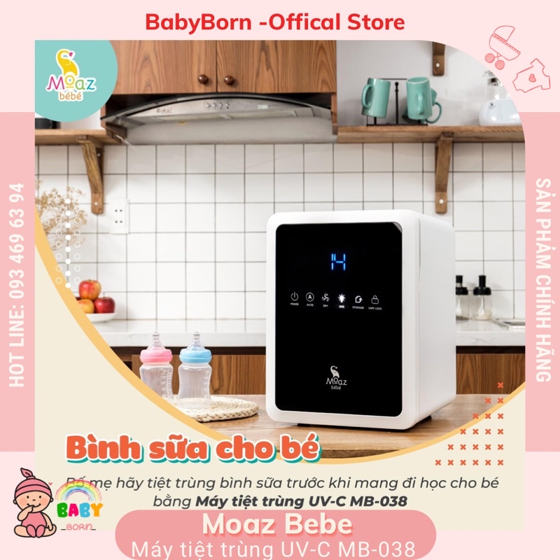 Máy tiệt trùng UV-C Moaz BéBé MB-038 hiệu quả lên đến 99.99%