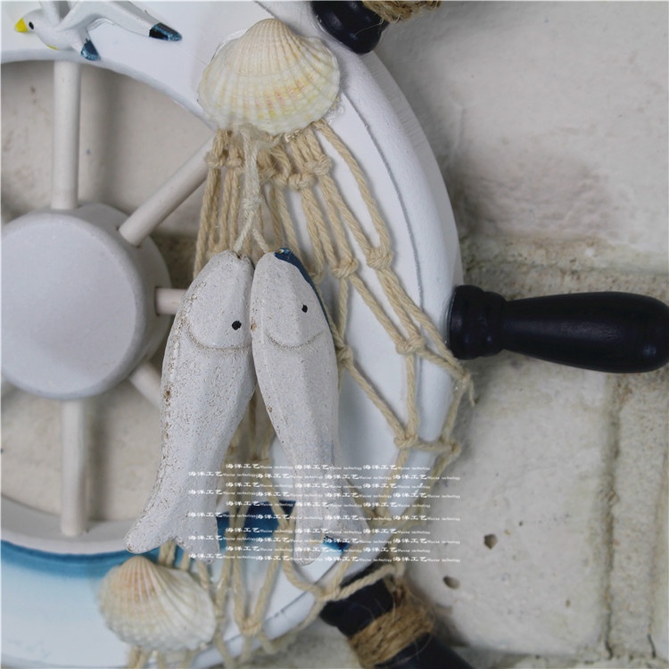 Bánh lái tàu trang trí size 23cm - Decor đồ trang trí theo phong cách biển Địa Trung Hải
