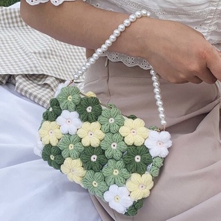 ✿ 𝙋𝙪𝙛𝙛 𝙁𝙡𝙤𝙬𝙚𝙧𝙨 𝘽𝙖𝙜 ✿- Túi xách ghép hoa bằng len