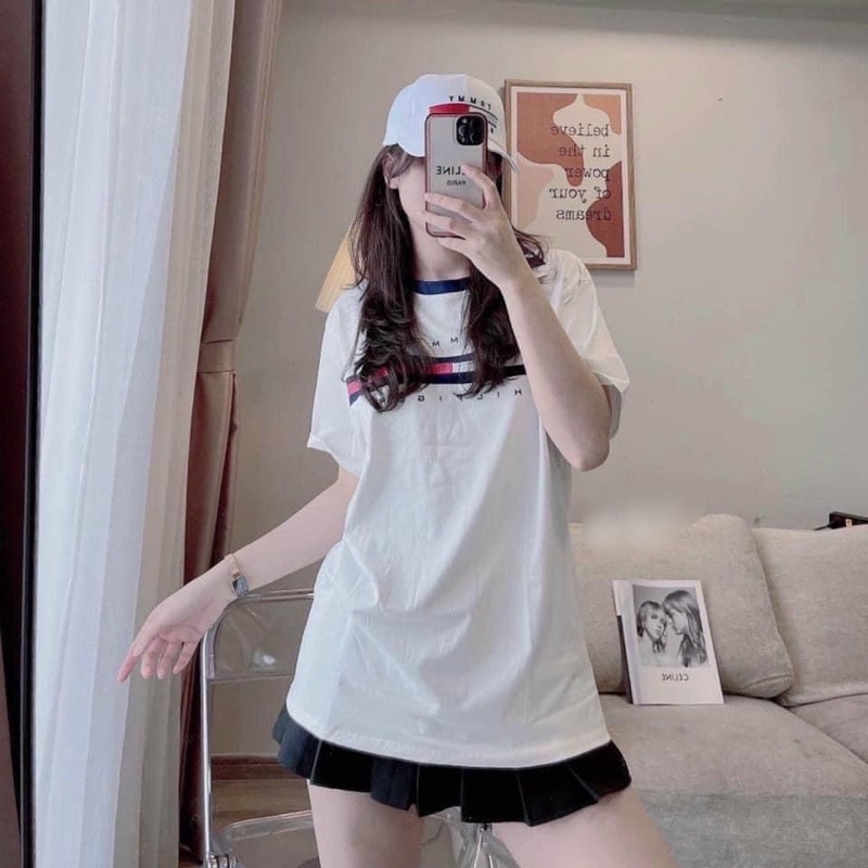 Áo phông nữ form rộng tay lỡ unisex hàn quốc cá tính bigsize màu vàng trắng - Áo thun nữ forrm rộng tay ngắn cổ tròn đẹp