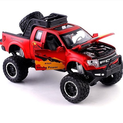 Đồ Chơi Mô Hình Xe Bán Tải Ford F150 Raptor Offroad Bằng Kim Loại, Mở 2 Cửa