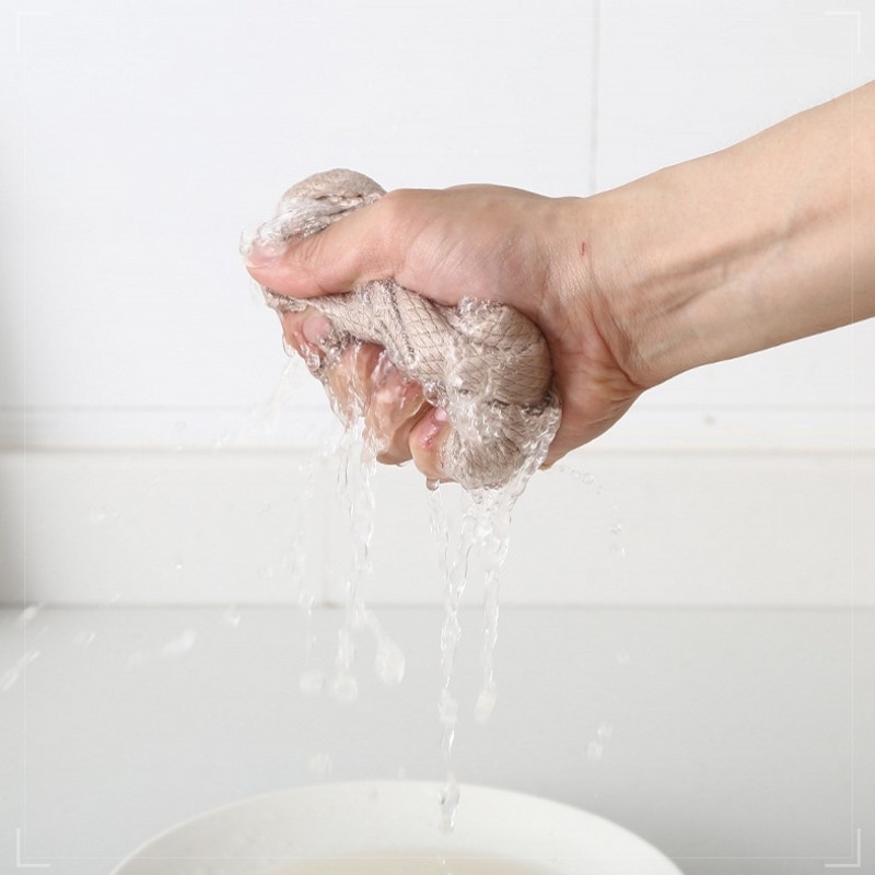 Vải lau chén dĩa / bề mặt kính xe ô tô làm từ vi sợi với kết cấu dạng lưới thấm hút nước tốt đa năng tiện lợi