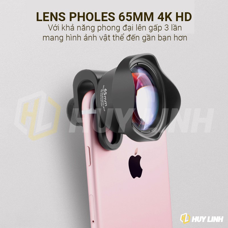 Lens tele 65mm HD 4K Pholes - Ống kính chụp chân dung cho điện thoại