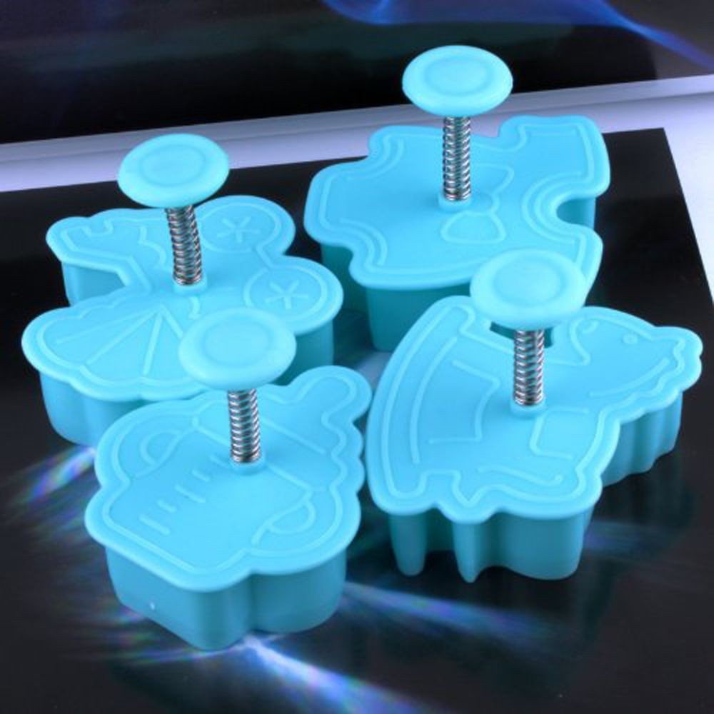 4Pcs Baking Tool Plunger Pastry Mould Fondant Cookie Cutter Baby Biscuit Mold