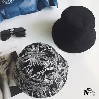 Mũ tai bèo họa tiết lá cọ đội được cả hai mặt