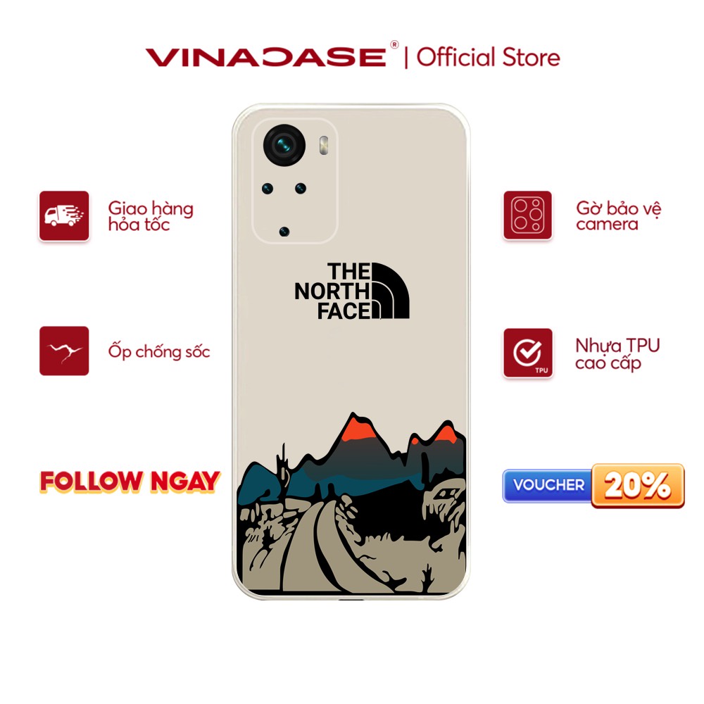 Ốp lưng Vina Case Xiaomi Redmi 10/Redmi 9T/Poco X3/....dẻo cạnh vuông bảo vệ camera hình The North Face