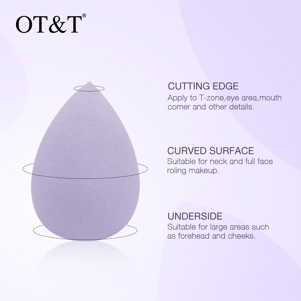 Mút trang điểm OT&amp;T mềm mại trang điểm ướt và khô với 6 màu tùy chọn 20g
