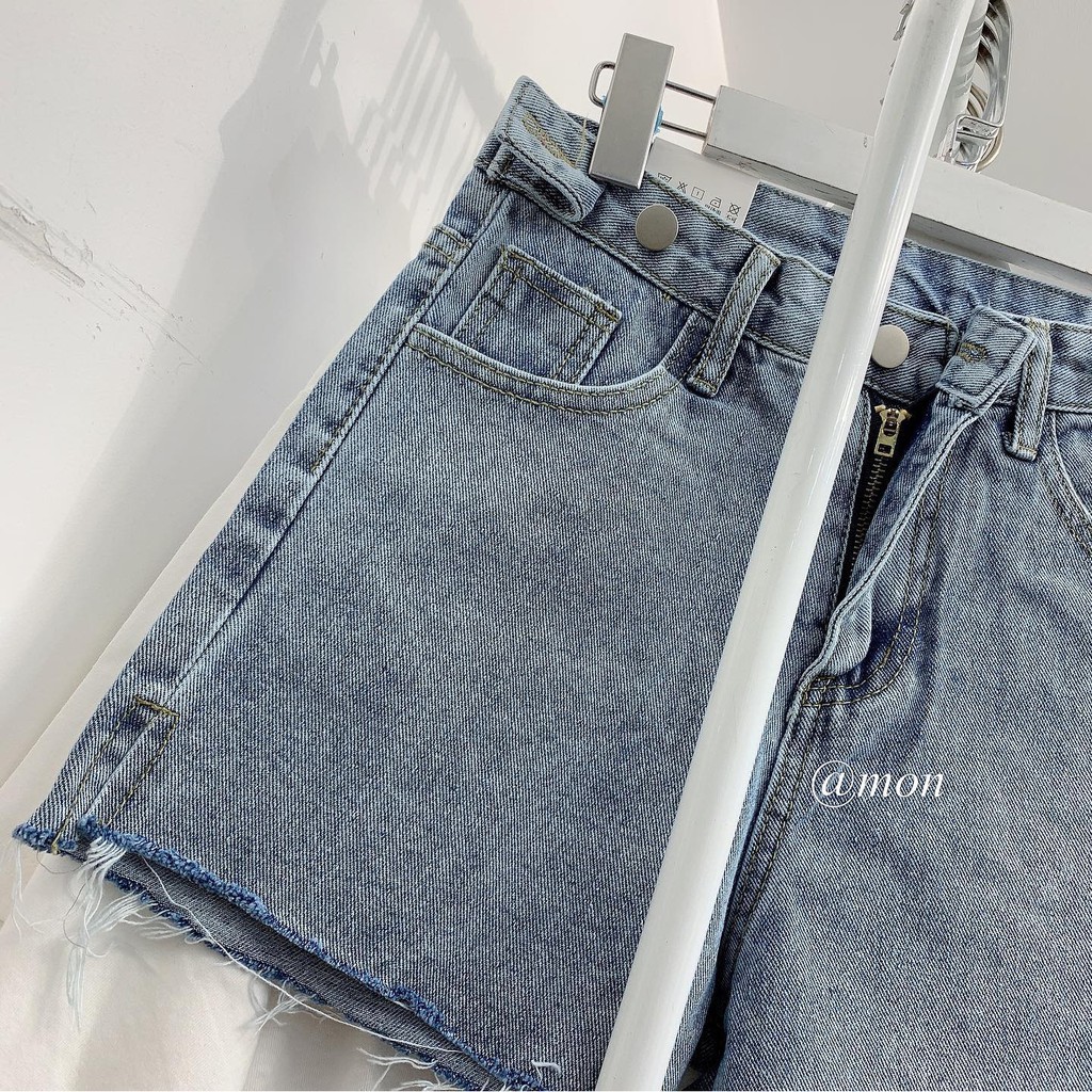 200605 Quần short jeans nữ - quần short bò ulzzang basic màu xanh có size