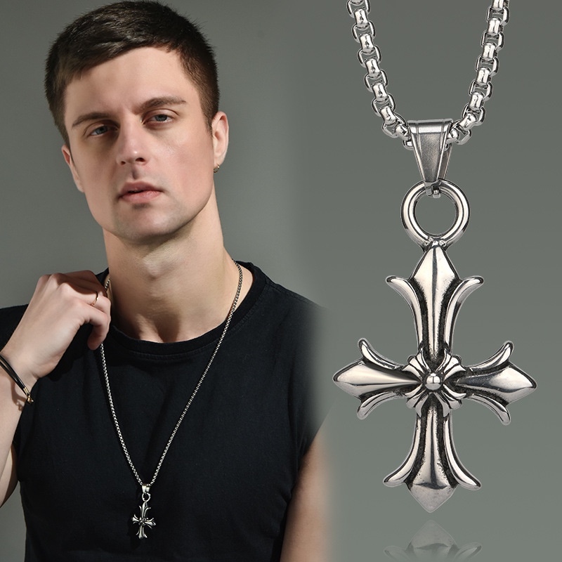 Vòng Cổ Dây Chuyền Chrome Hearts Chữ Thập Chéo Dành Cho Nam Nữ N28