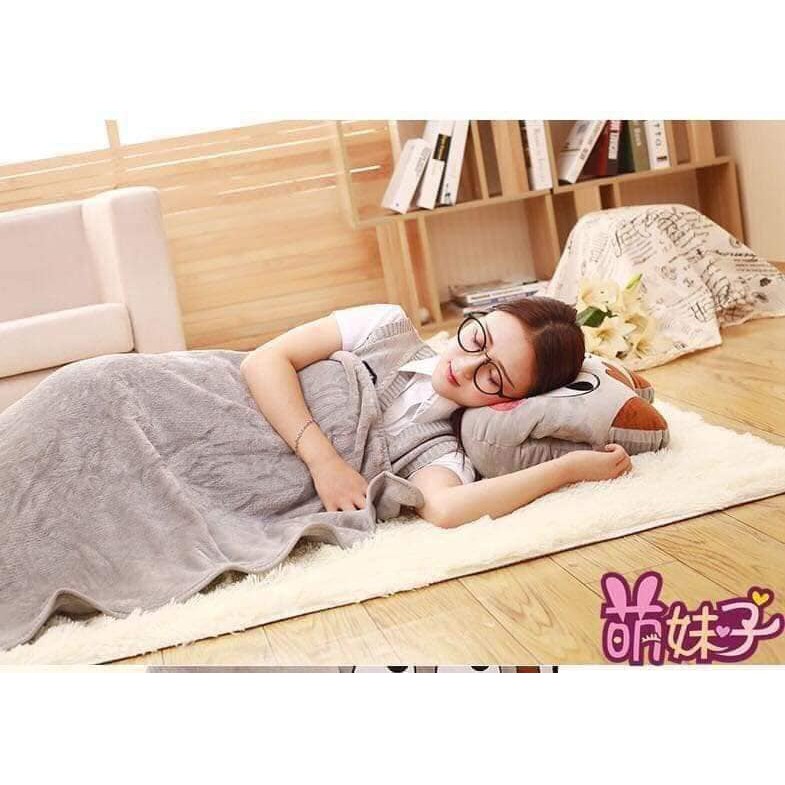 ⛔FREESHIPXTRA⛔ Chăn gối văn phòng 2IN1 HÌNH THÚ DỄ THƯƠNG