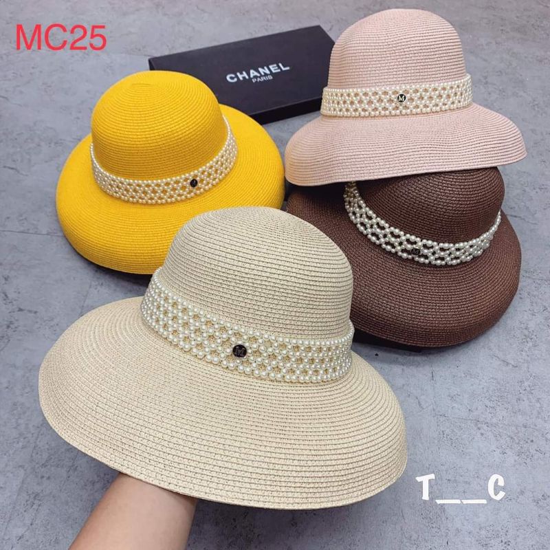Mũ cói lồng đèn size vừa đai ngọc 3 hàng tag M đẹp miễn chê