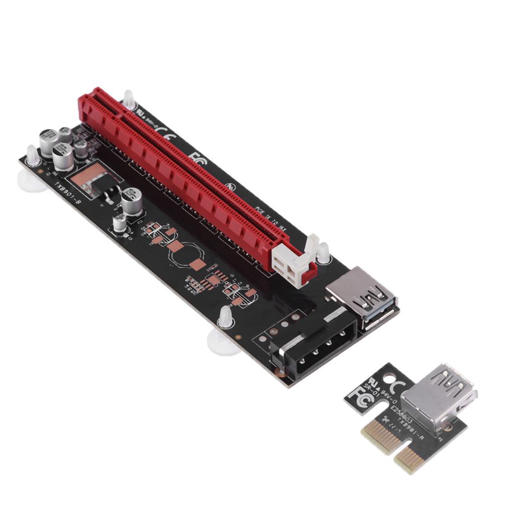 (Hàng Mới Về) Dây Cáp Chuyển Đổi Pci-E Express 1x Sang 16x 4pin Usb3.0 Cho Btc Miner