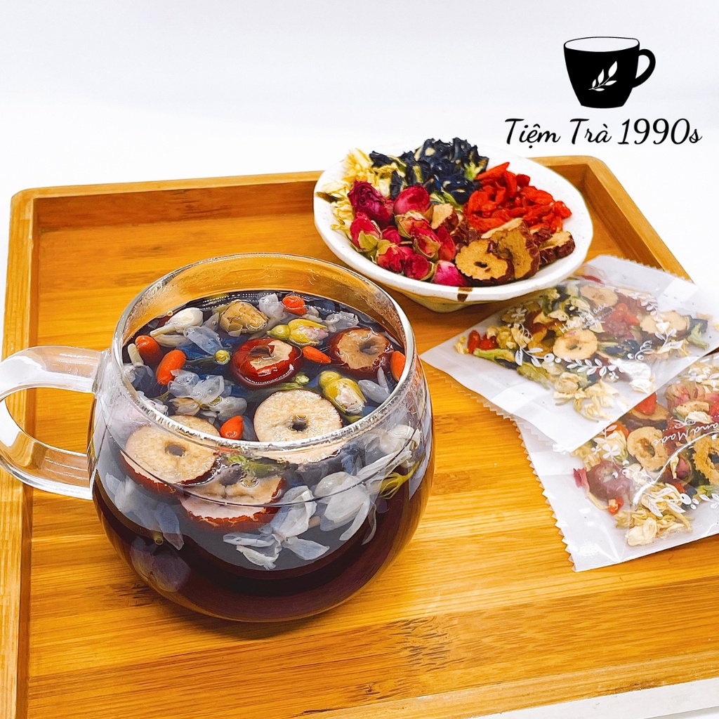 Combo 20 gói trà thảo mộc giảm cân, đẹp da, chống lão hoá, an thần, thanh nhiệt, giải độc, mát gan - TIỆM TRÀ 1990S