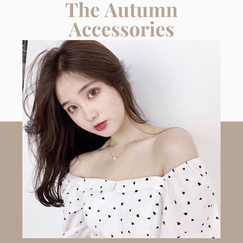 Dây chuyền mạ vàng trang trí ngọc trai nhân tạo The Autumn Accessories - DC04