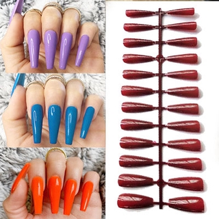 Set 24 Móng Tay Giả Dáng Dài Có Thể Tháo Rời Tiện Dụng