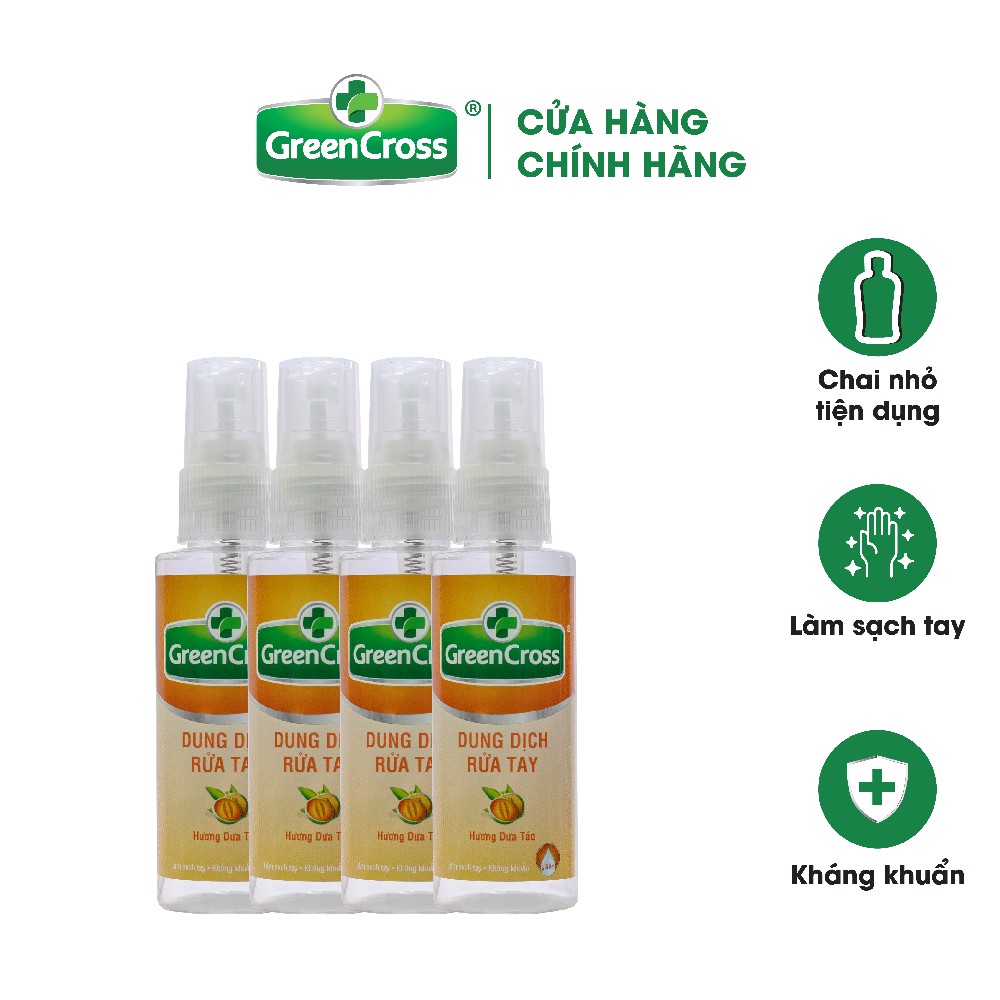 Xịt Rửa Tay Green Cross Hương Dưa Táo (70ml)