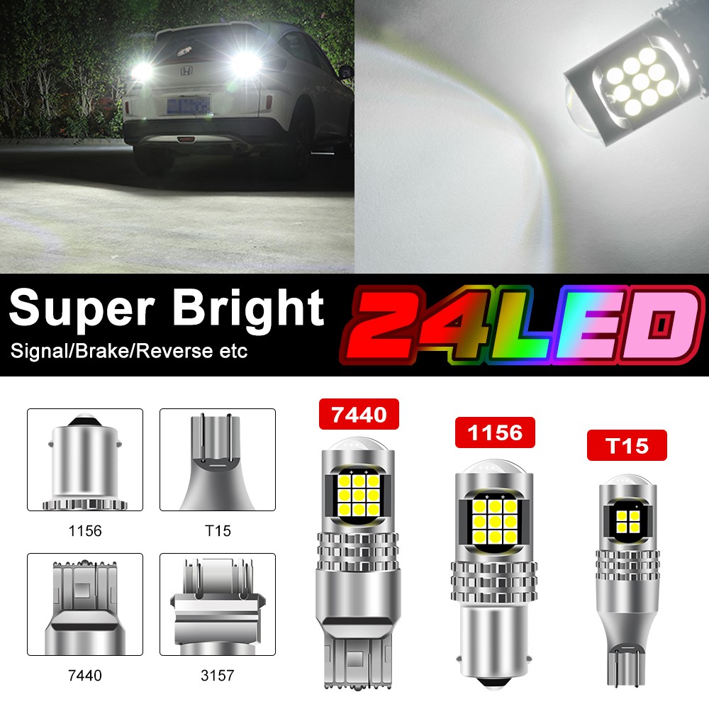 1 Đèn LED 24 Bóng P21W 1156 Ba15s 7440 T20 T15 W16W 3157 T25 Chất Lượng