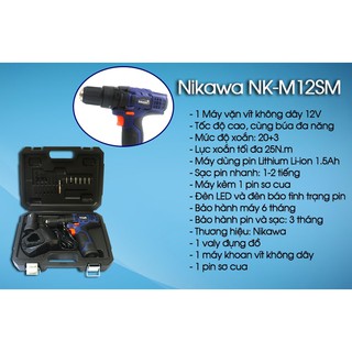 Máy khoan không dây Nikawa NK-M12s