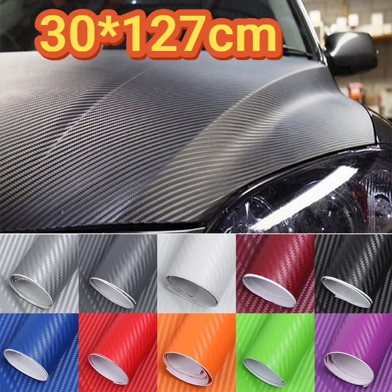 Cuộn Đề Can Vinyl Họa Tiết Sợi Carbon 3D Màu Sắc Dán Xe Máy/Xe Hơi 30cmx127cm DIY
