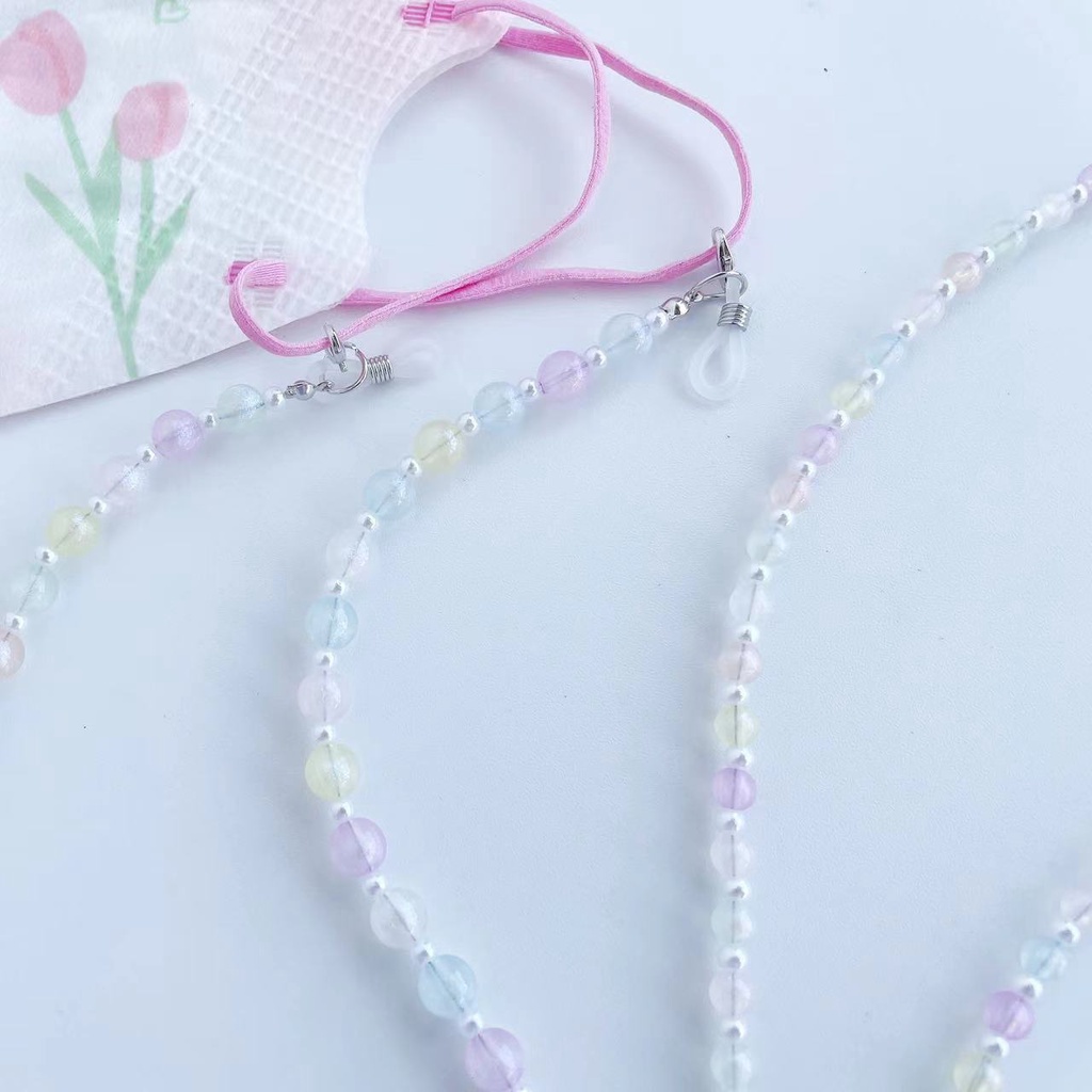 Dây Đeo Mắt Kính Xỏ Hạt Acrylic Màu Macaron Phong Cách Hàn Quốc Mới