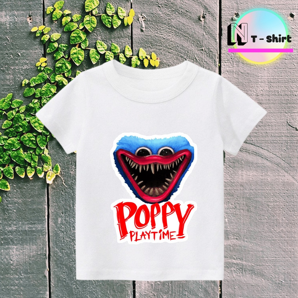Áo thun cho bé trai in hình hoạt hình Poppy Playtime, Áo cotton mặc mát thoải mái NTShirt 08