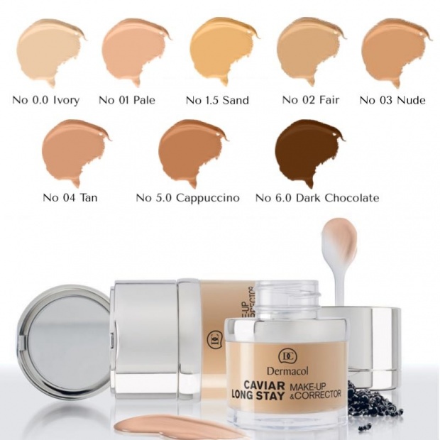 Kem Nền Chiết Xuất Trứng Cá Muối Dermacol Caviar Long-Stay Make-Up &amp; Corrector 30ml