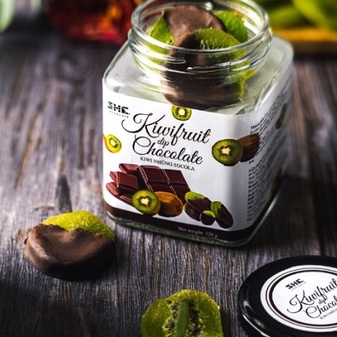 Kiwi nhúng Socola - Hũ 120g - SHE Chocolate - Bổ sung năng lượng. Quà tặng người thân, dịp lễ, thích hợp ăn vặt
