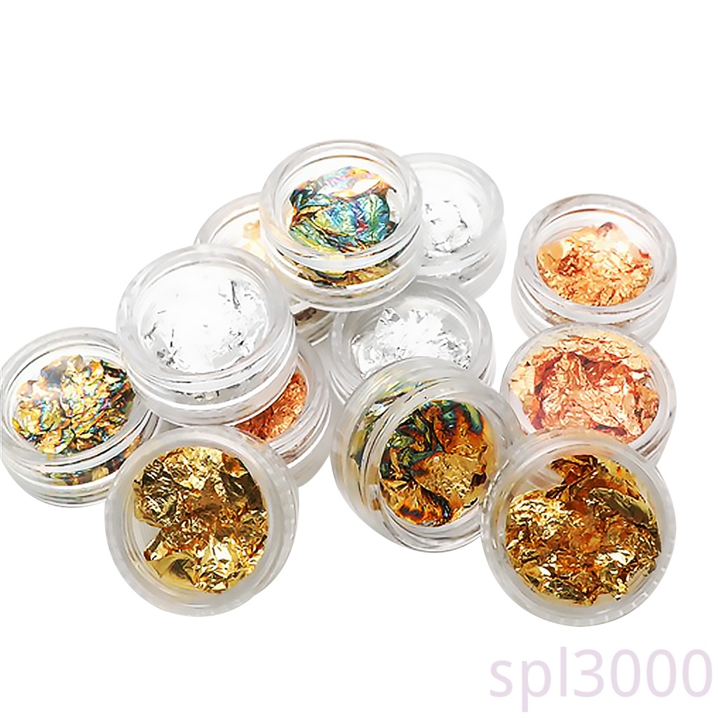 Set 12 lọ miếng dán trang trí móng tay lấp lánh