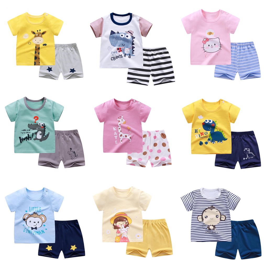 Bộ Cộc Tay Cho Bé Hàng Quảng Châu Siêu Đẹp Chất Cotton Siêu Thoáng Mát