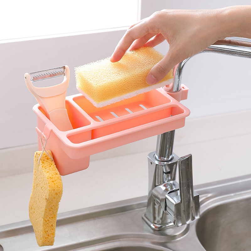 Giá đựng xà phòng gắn vòi nước có thể điều chỉnh tiện dụng cho nhà bếp