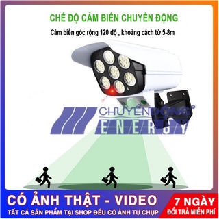 Đèn năng lượng mặt trời giả camera tự động BẬT TẮT chống trộm, chống nước ip67. có điều khiển cảm biến chuyển động