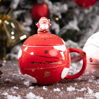 Cốc sứ quả cầu ông già Noel 400ml GS01321
