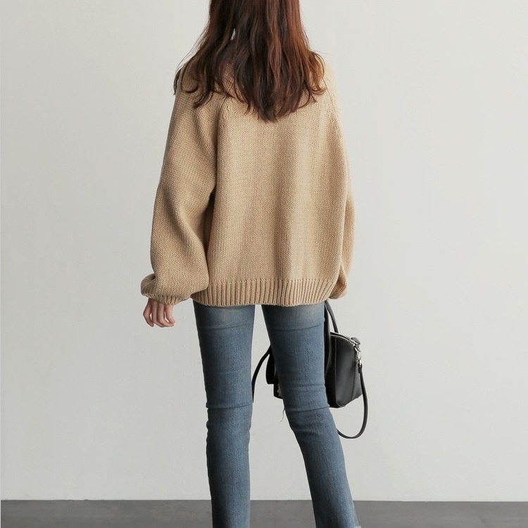 Áo khoác len cardigan dáng rộng phong cách Hàn Quốc KL07