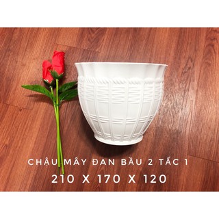 Chậu nhựa mây đan bầu 210