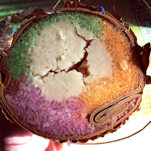 Bánh tét 3 màu ,nhân chay