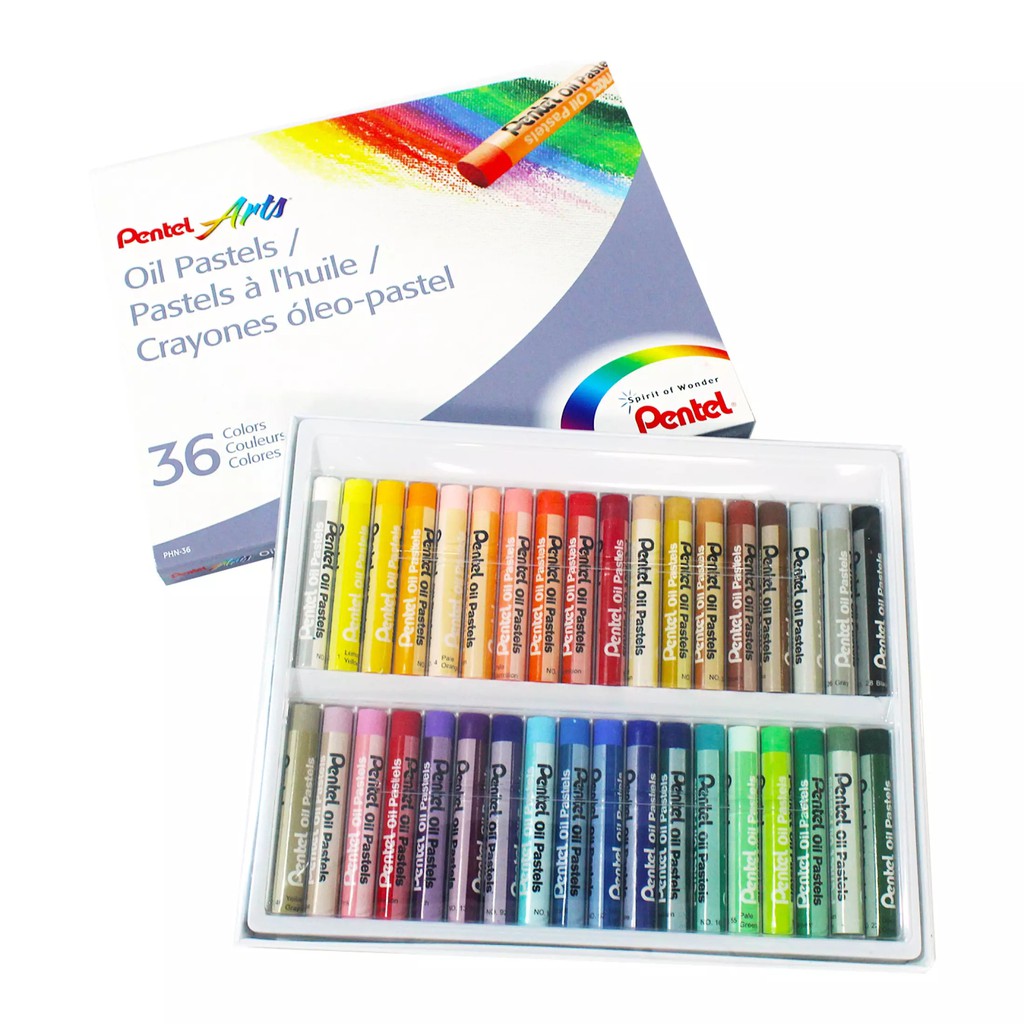 Sáp Màu Dầu Pentel Oil Pastel 36 màu PHN-36 | Màu Sắc Tươi Sáng | An Toàn Không Độc Hại