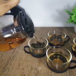 Bộ Ấm Pha Trà Thủy Tinh Có Lưới Lọc