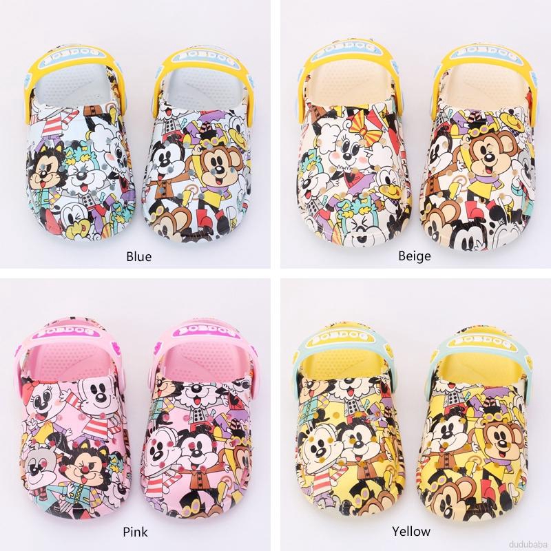 Dép Quai Ngang Chống Trượt In Hình Chuột Mickey Cho Bé