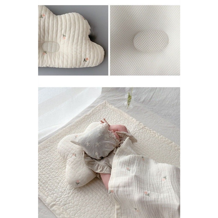 Gối chống méo đầu cho bé cao cấp hình đám mây phong cách Hàn Quốc