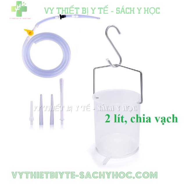 Bộ Dụng Cụ Coffee Enema 2 lít ( bốc nhựa) Thải Độc Cà Phê, Thải Độc Đại Tràng, Túi Súc Ruột Bằng Silicon Và Túi xúc ruột