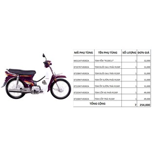 Bộ Tem Dream Việt 2004-2005 Chính Hãng Honda