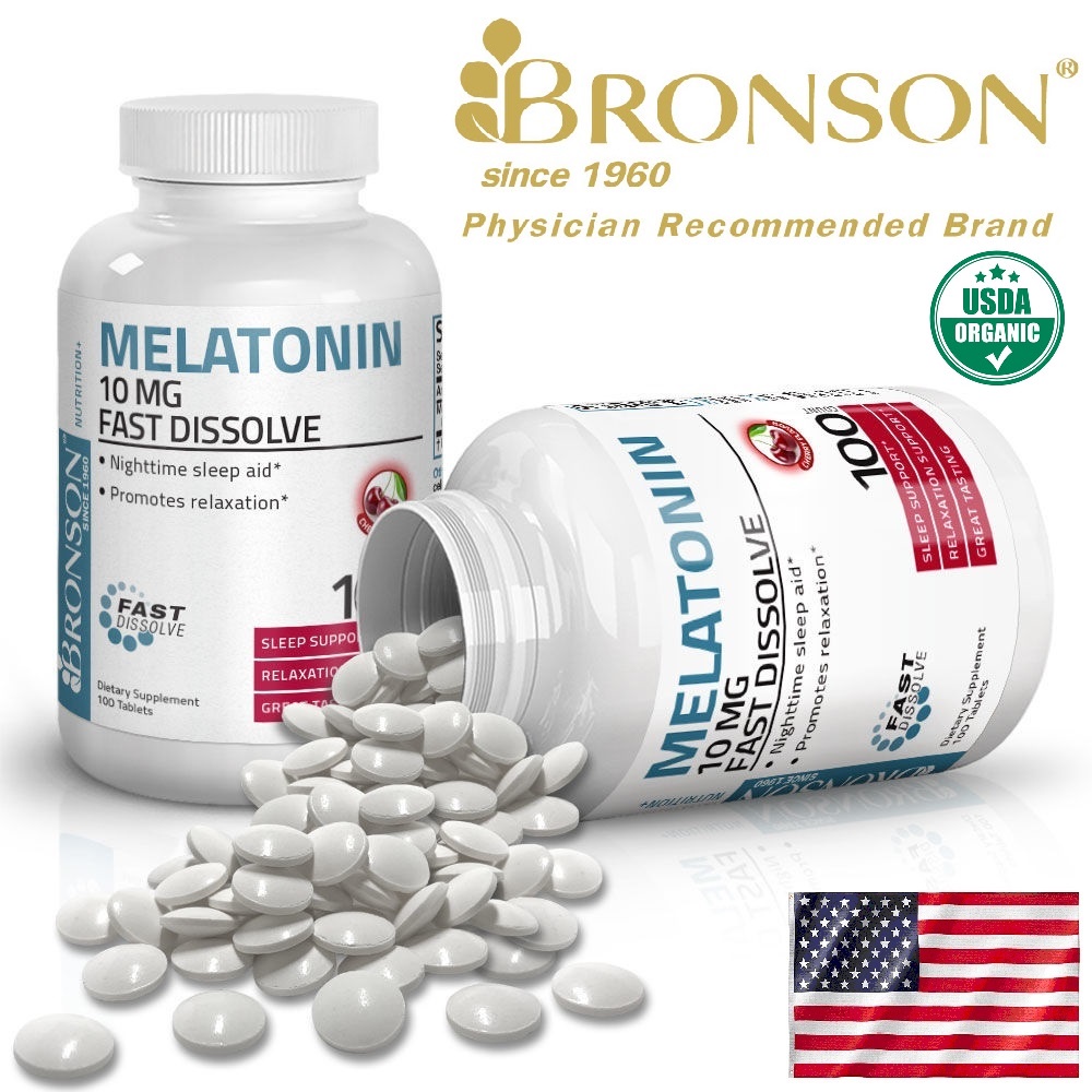 Organic Vitamin Melatonin Fast Dissolve 10mg - 100 viên Mỹ - Giúp ngủ ngon