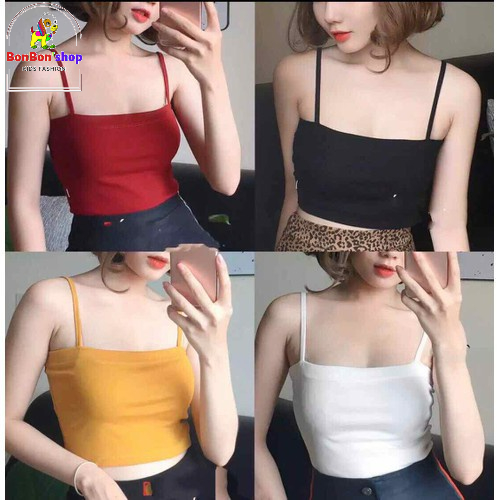 (video thật)Áo Dây Ngang Bigsize ( 30kg-60kg )# Áo 2 Dây Sợi Bún Croptop Thun Gân,Tạo Dáng Body Gợi Cảm