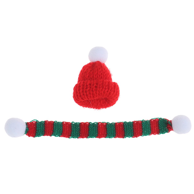 Nón Giáng Sinh + Khăn Choàng Cổ Cho Búp Bê 1 / 6 1 / 12