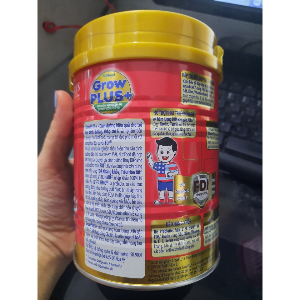 Sữa bột nutifood Growplus đỏ 900g HSD 3-2024