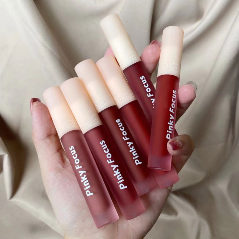 [Hàng mới về] Son môi Pinkyfocus màu đỏ quyến rũ lâu trôi trang điểm thời trang