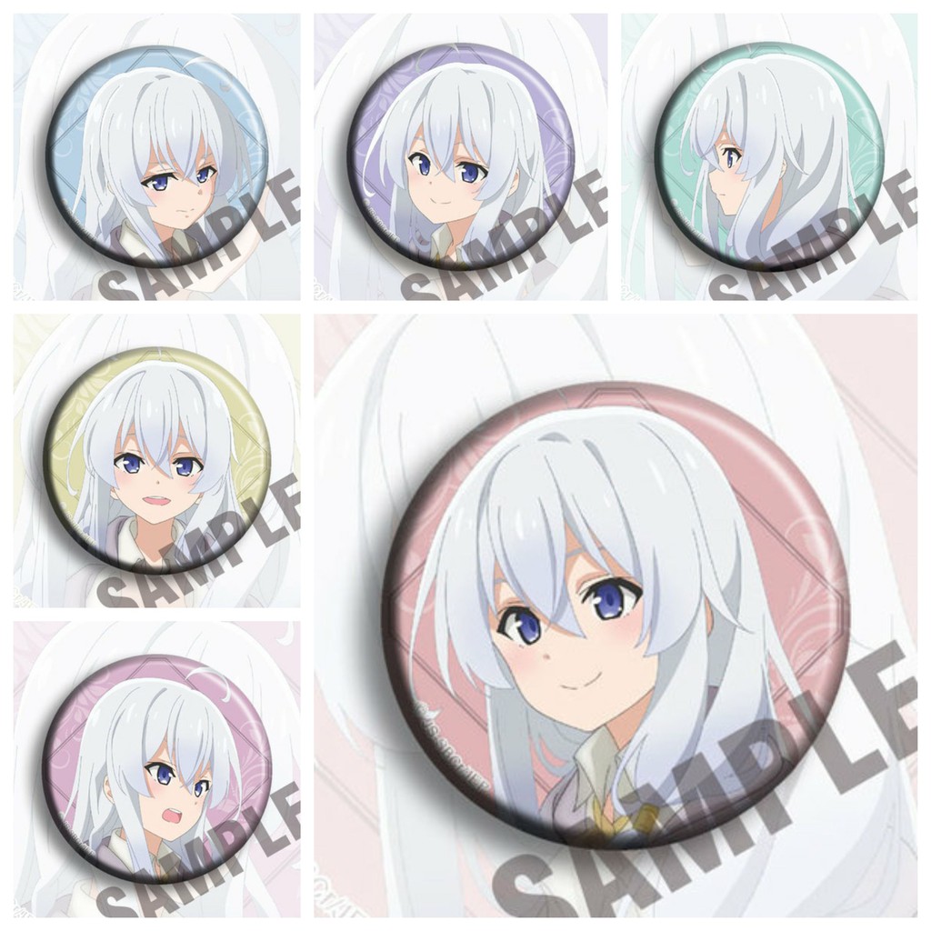 Huy hiệu IN HÌNH Majo no Tabitabi Hành trình của Elaina anime chibi dễ thương tiện lợi